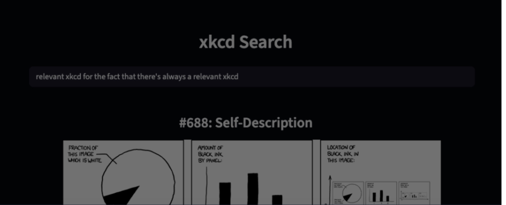 Relevant xkcd semantic search demo